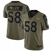 Nike Denver Broncos 58 Von Miller 2021 Olive Salute To Service Limited Jersey Dyin,baseball caps,new era cap wholesale,wholesale hats